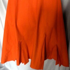 HUSSEIN CHALAYAN PLEATED COTTON ORANGE SKIRT S